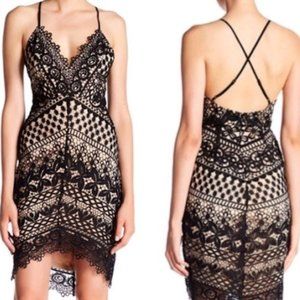 Astr The Label - Black Lace Crisscross Strap Dress